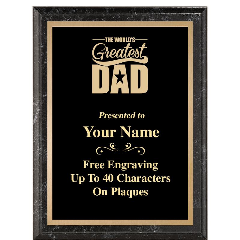 6X8 BLACK MARBLEIZED PLAQUE