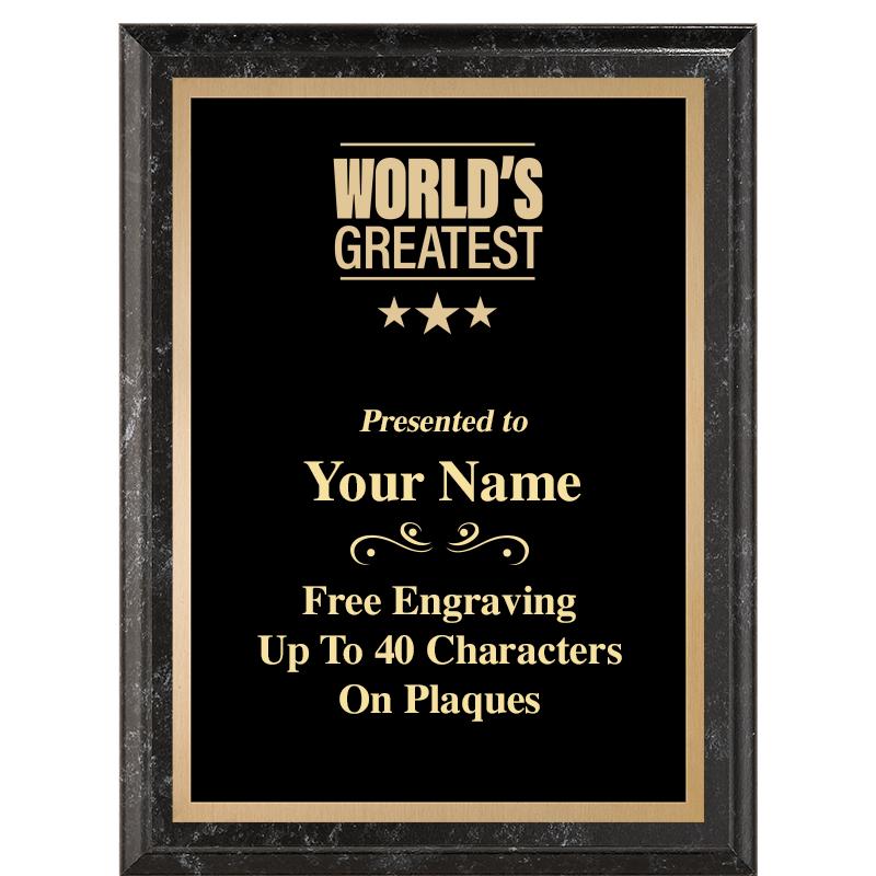 6X8 BLACK MARBLEIZED PLAQUE