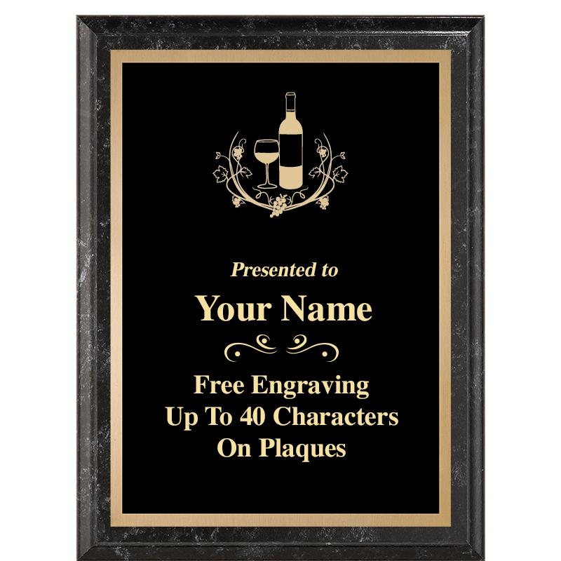 6X8 BLACK MARBLEIZED PLAQUE