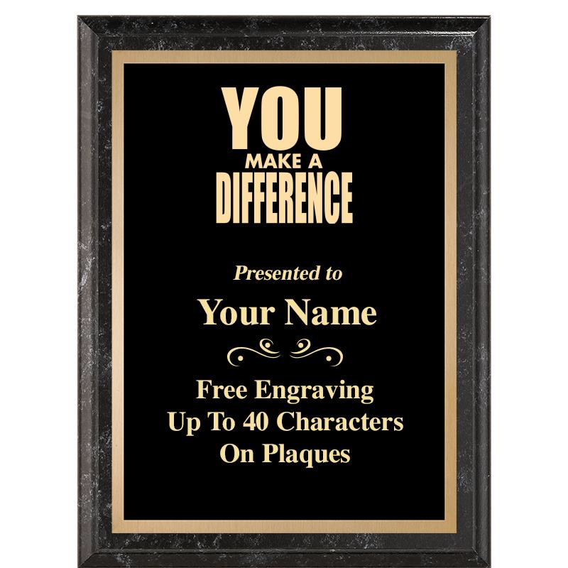 6X8 BLACK MARBLEIZED PLAQUE