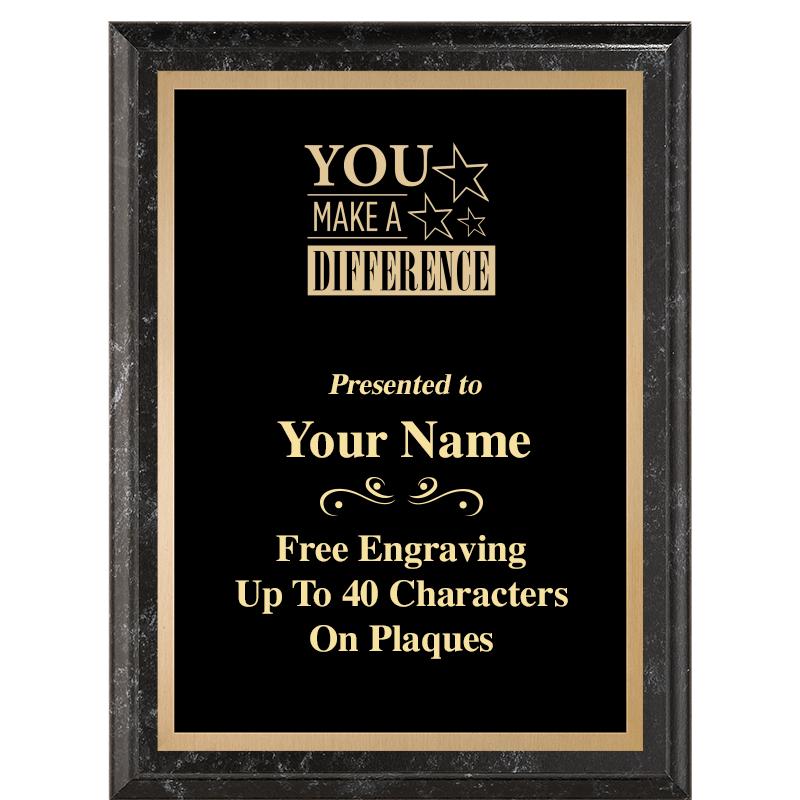 6X8 BLACK MARBLEIZED PLAQUE