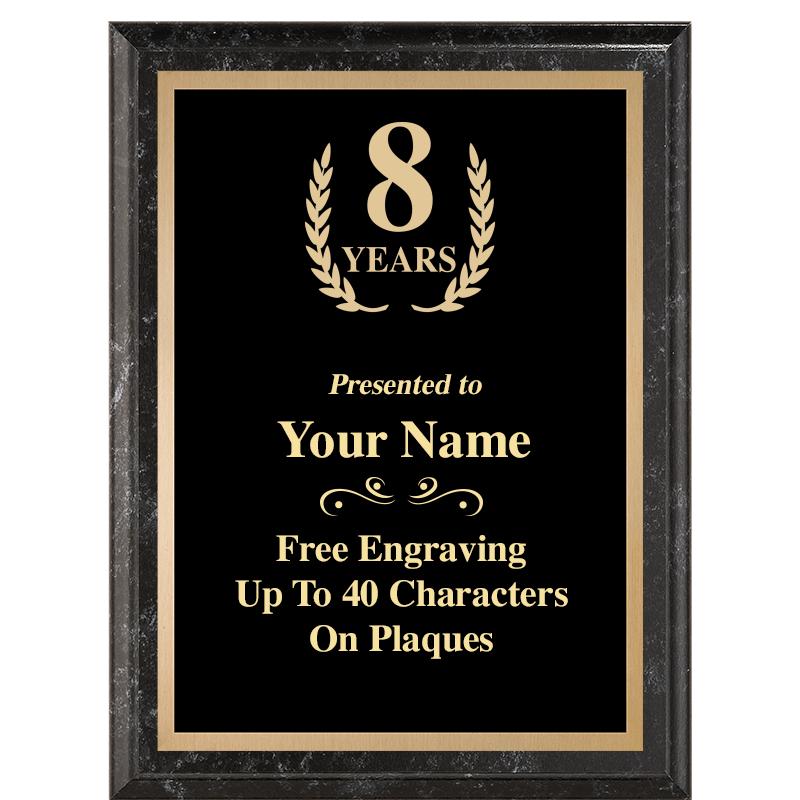 6X8 BLACK MARBLEIZED PLAQUE