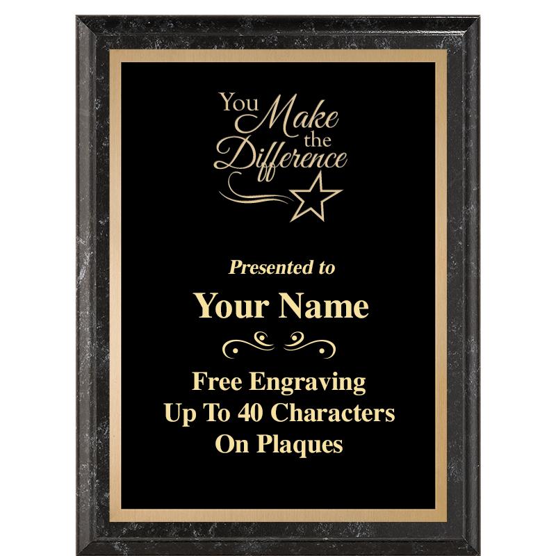 6X8 BLACK MARBLEIZED PLAQUE