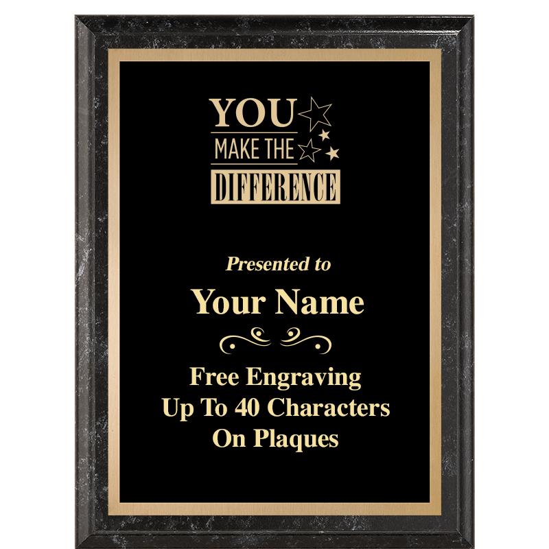 6X8 BLACK MARBLEIZED PLAQUE