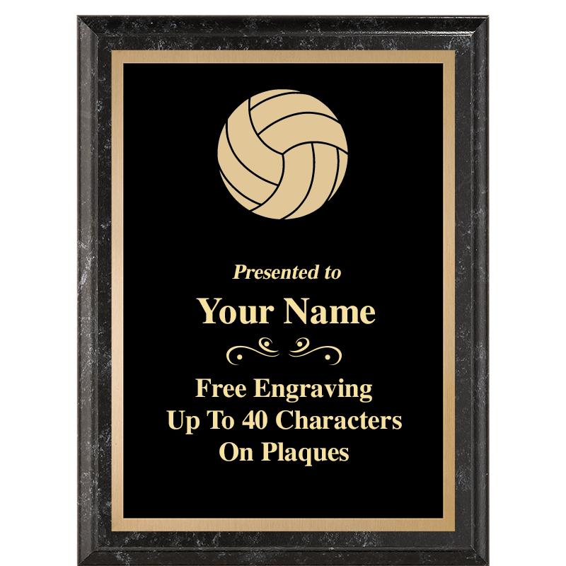 6X8 BLACK MARBLEIZED PLAQUE