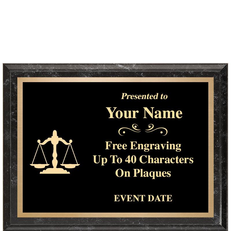 8x6 BLACK MARBLEIZED PLAQUE