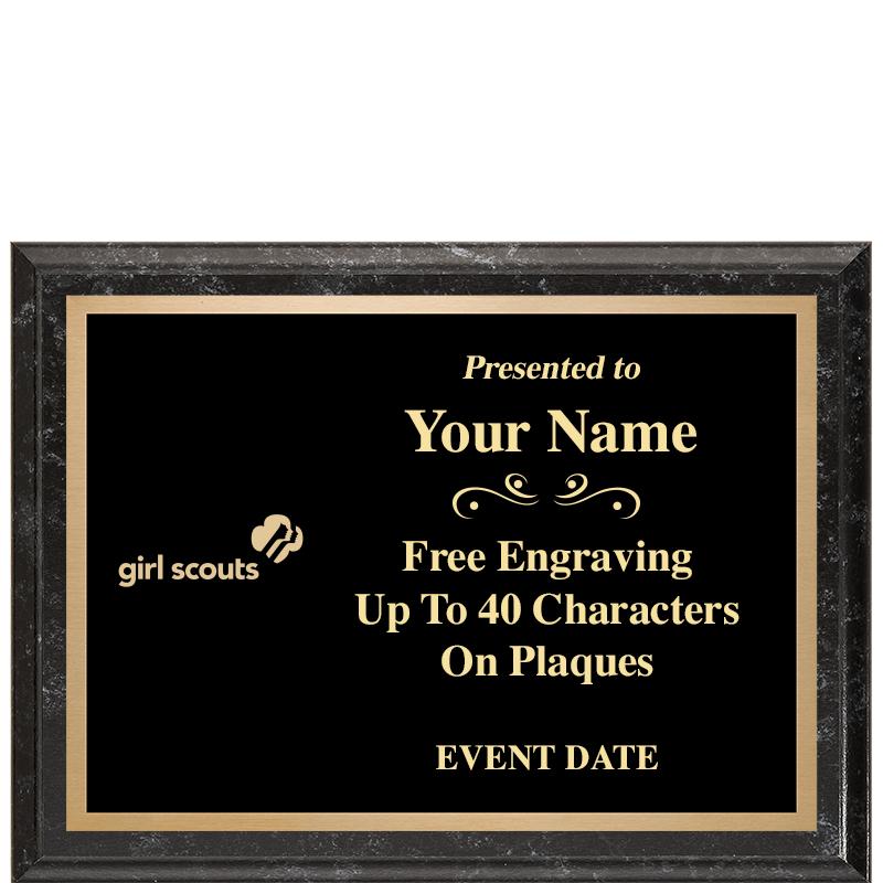 8x6 BLACK MARBLEIZED PLAQUE