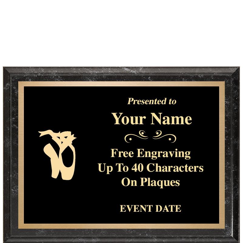 8x6 BLACK MARBLEIZED PLAQUE