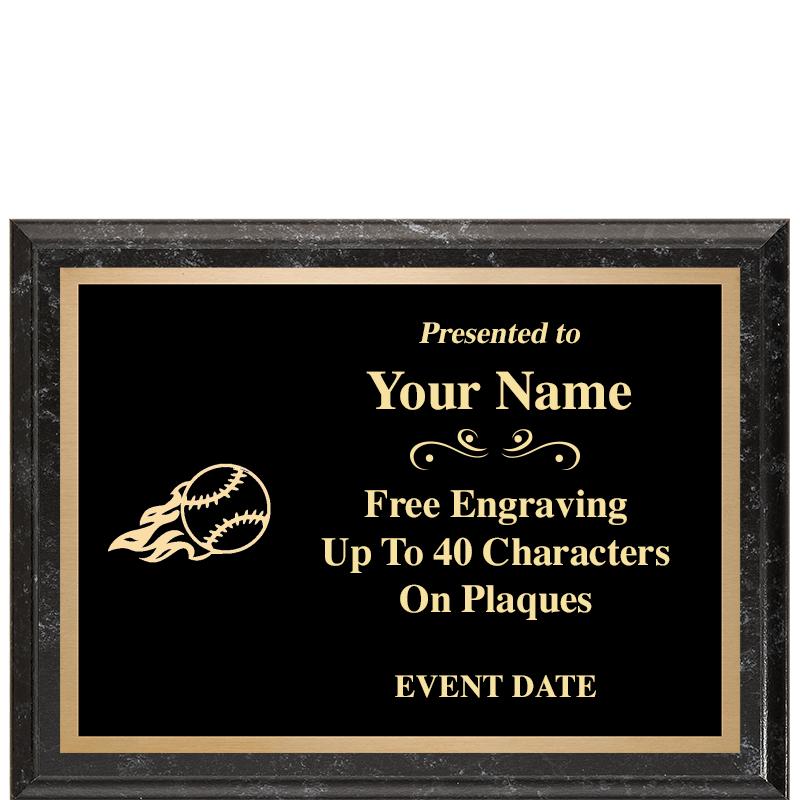 8x6 BLACK MARBLEIZED PLAQUE