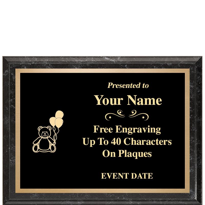 8x6 BLACK MARBLEIZED PLAQUE