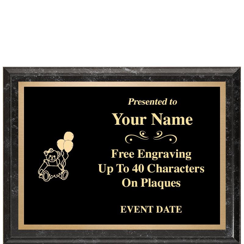 8x6 BLACK MARBLEIZED PLAQUE