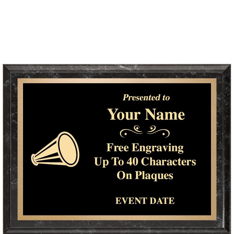 8x6 BLACK MARBLEIZED PLAQUE