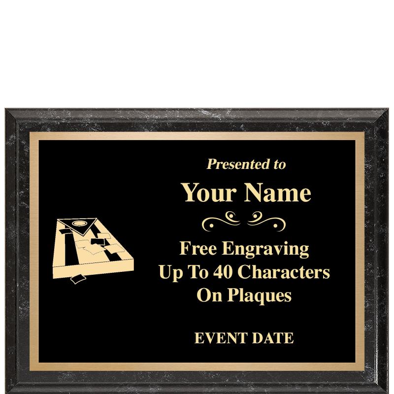 8x6 BLACK MARBLEIZED PLAQUE