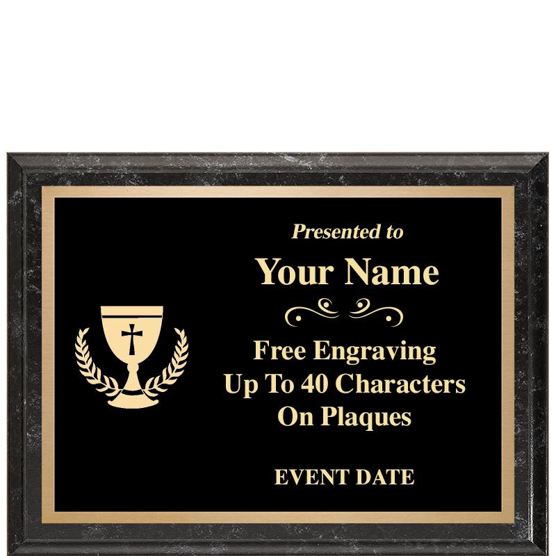 8x6 BLACK MARBLEIZED PLAQUE