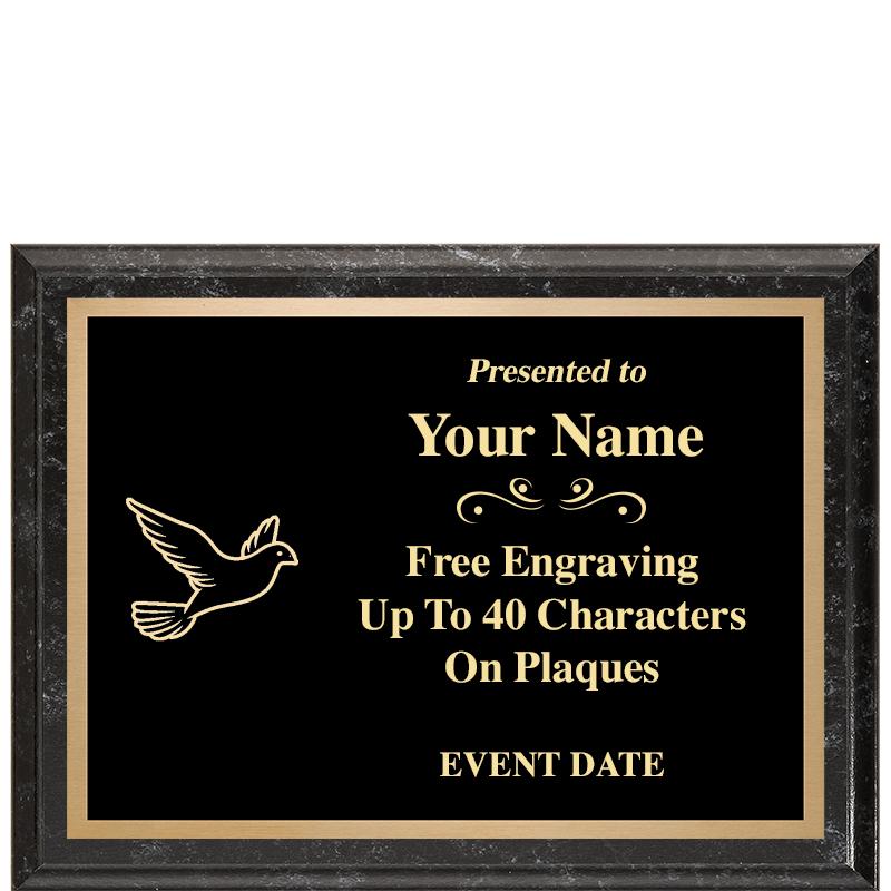 8x6 BLACK MARBLEIZED PLAQUE