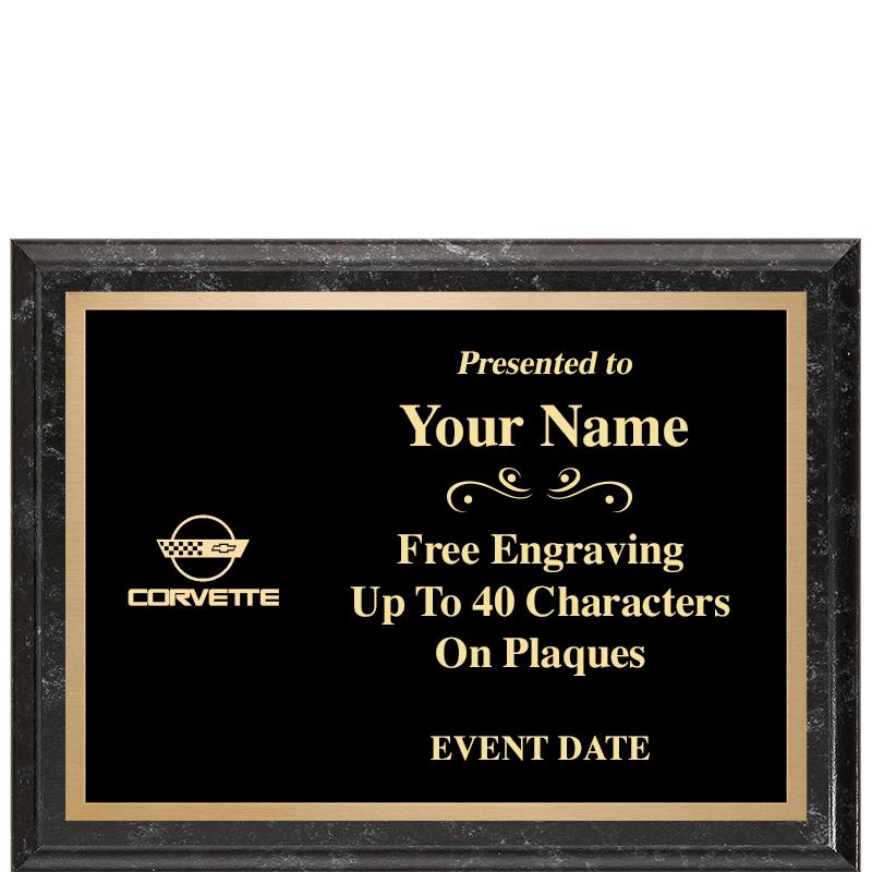 8x6 BLACK MARBLEIZED PLAQUE