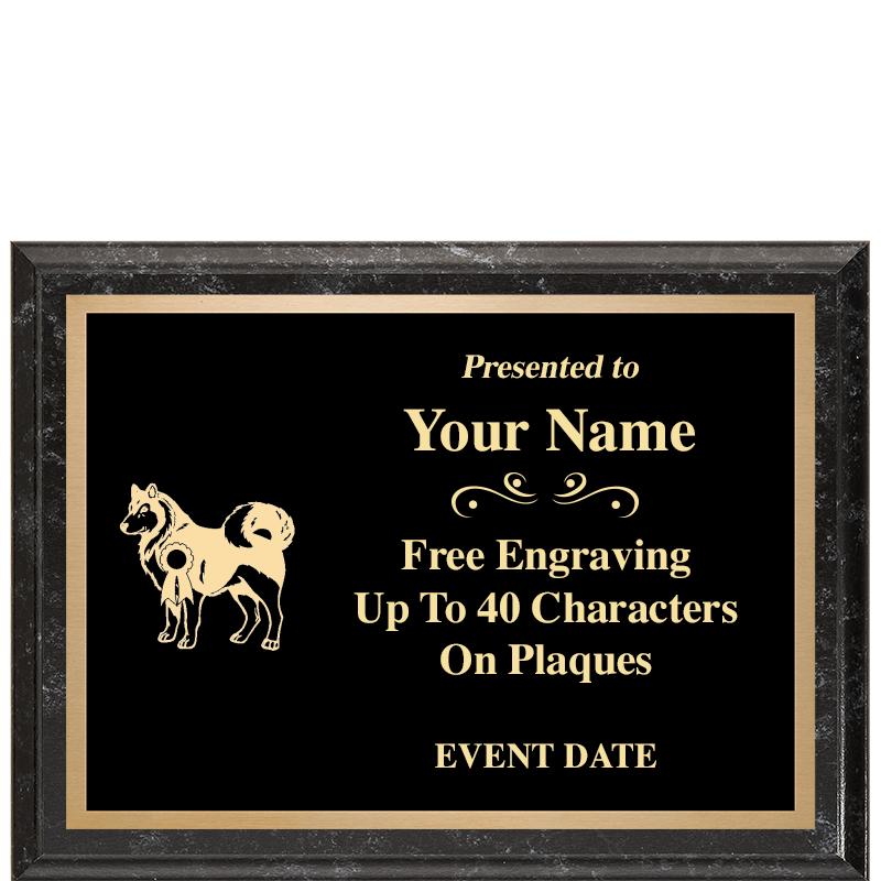 8x6 BLACK MARBLEIZED PLAQUE