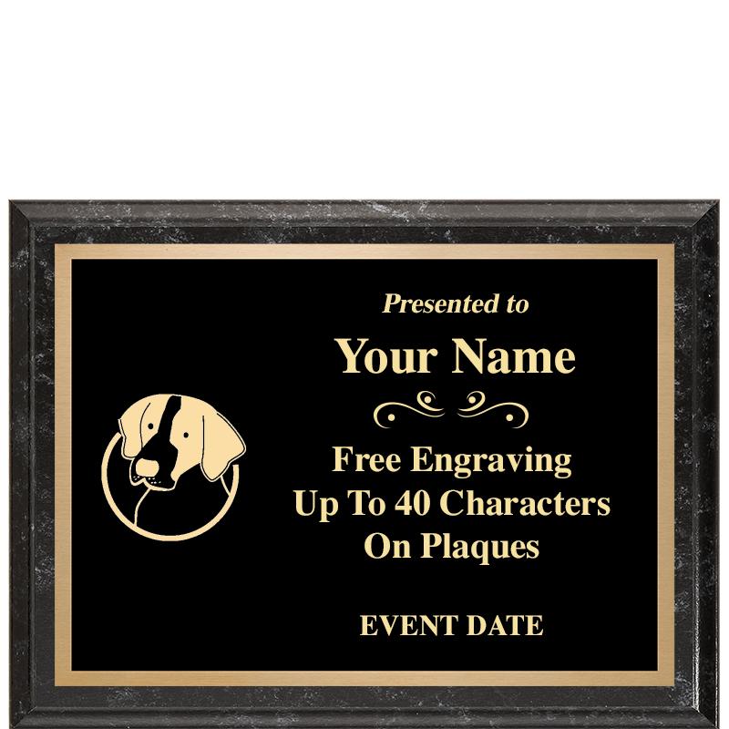 8x6 BLACK MARBLEIZED PLAQUE