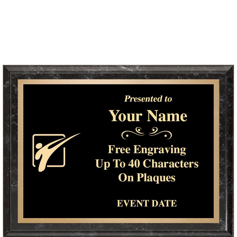 8x6 BLACK MARBLEIZED PLAQUE