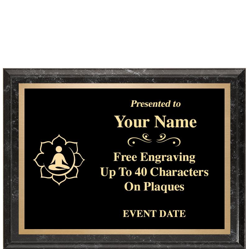 8x6 BLACK MARBLEIZED PLAQUE