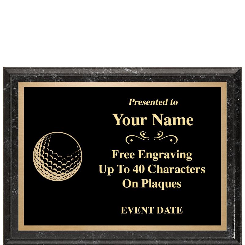 8x6 BLACK MARBLEIZED PLAQUE