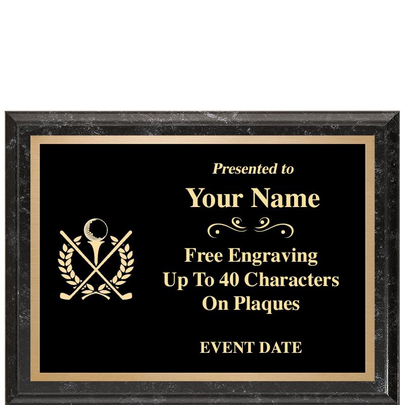 8x6 BLACK MARBLEIZED PLAQUE