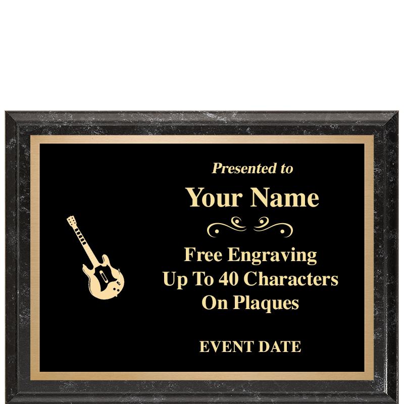 8x6 BLACK MARBLEIZED PLAQUE