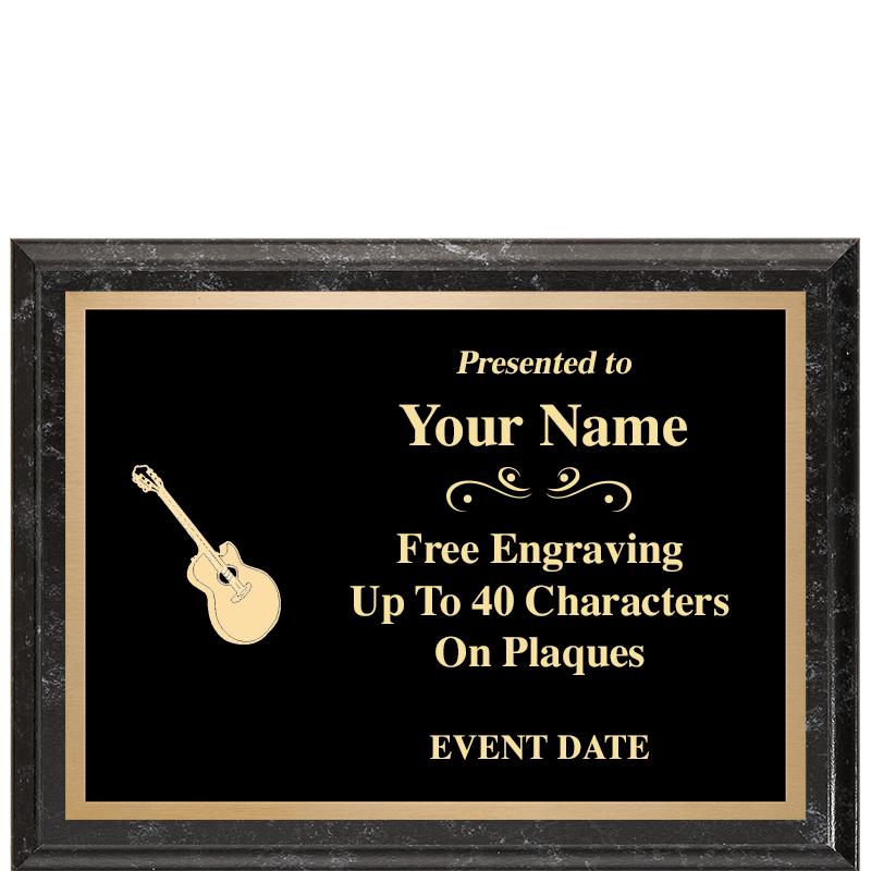 8x6 BLACK MARBLEIZED PLAQUE