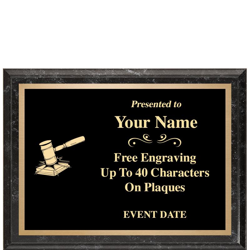 8x6 BLACK MARBLEIZED PLAQUE