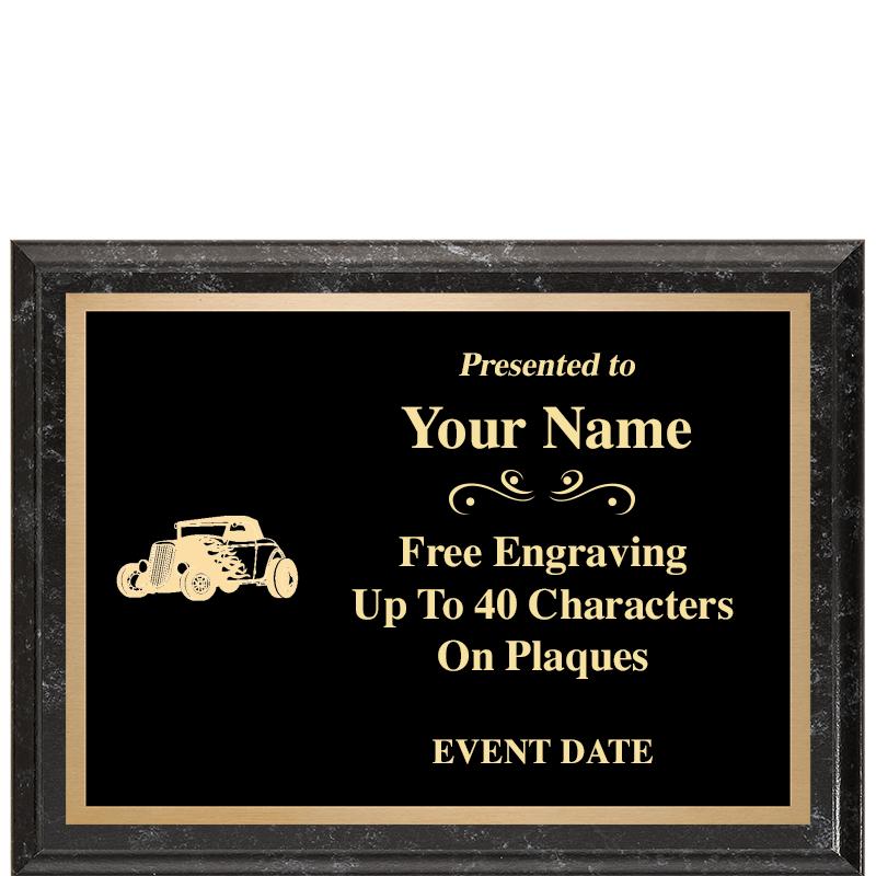 8x6 BLACK MARBLEIZED PLAQUE