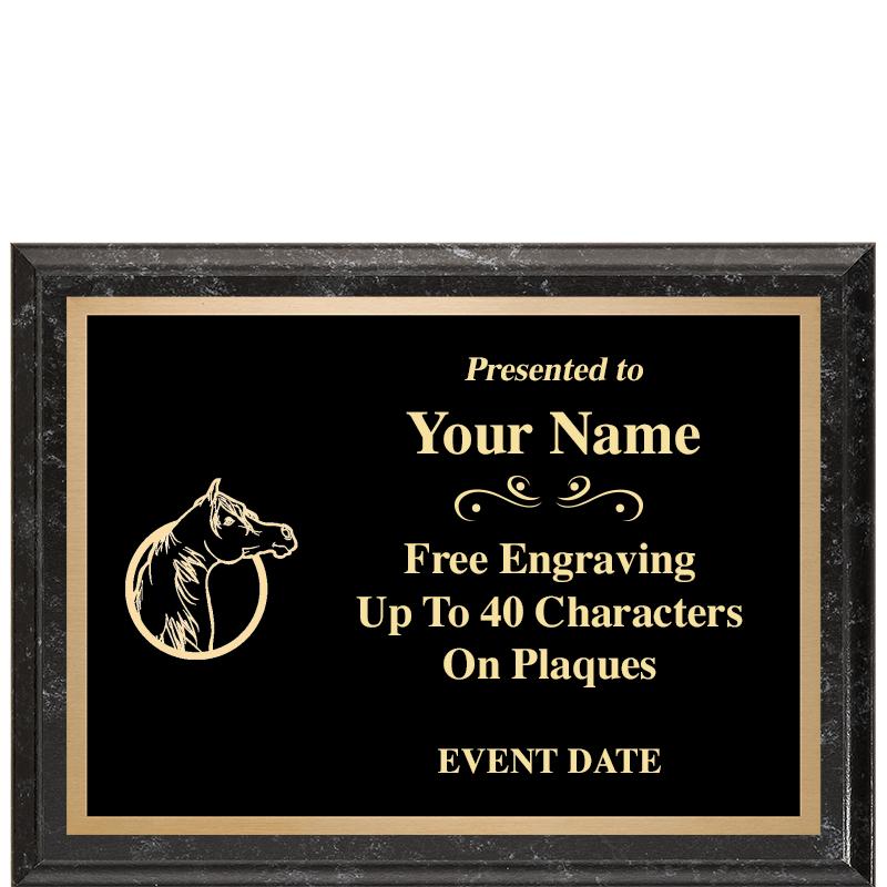 8x6 BLACK MARBLEIZED PLAQUE