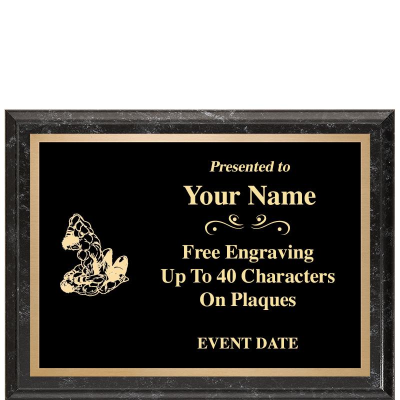 8x6 BLACK MARBLEIZED PLAQUE