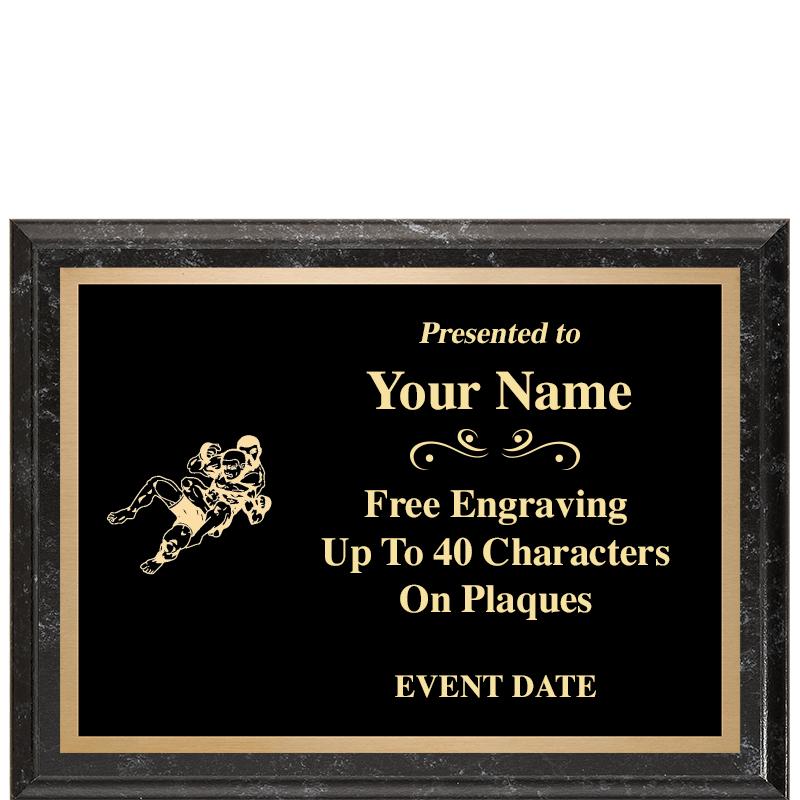 8x6 BLACK MARBLEIZED PLAQUE