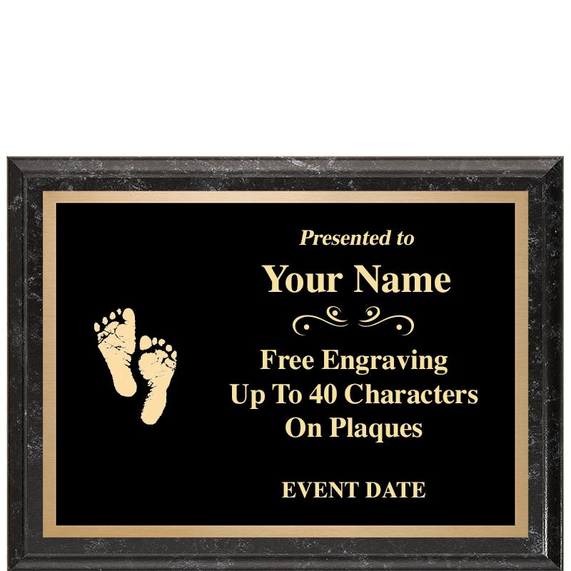 8x6 BLACK MARBLEIZED PLAQUE