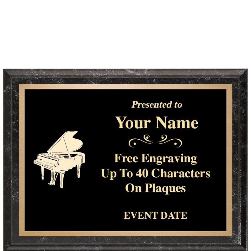 8x6 BLACK MARBLEIZED PLAQUE