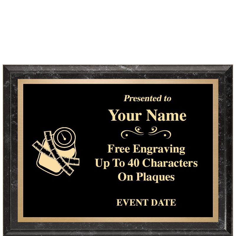 8x6 BLACK MARBLEIZED PLAQUE