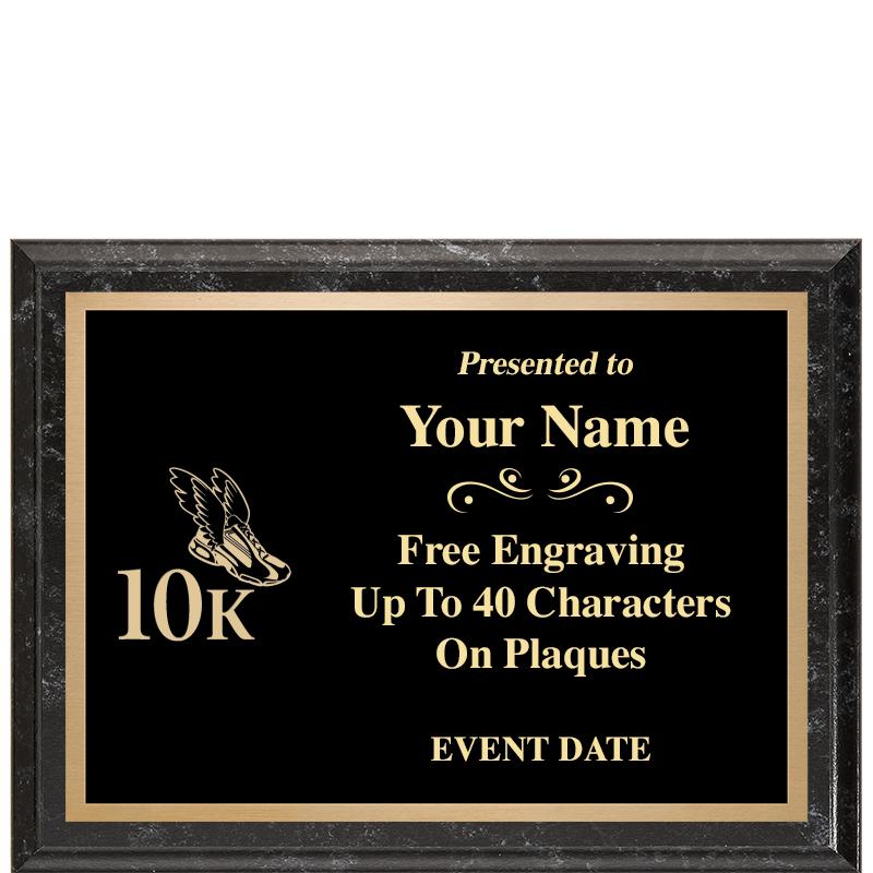 8x6 BLACK MARBLEIZED PLAQUE