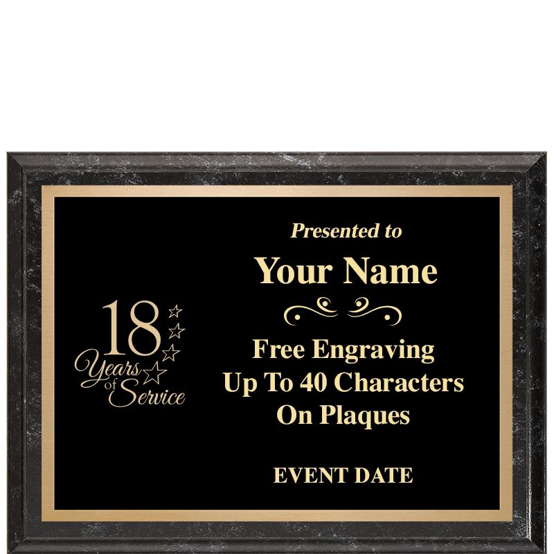 8x6 BLACK MARBLEIZED PLAQUE