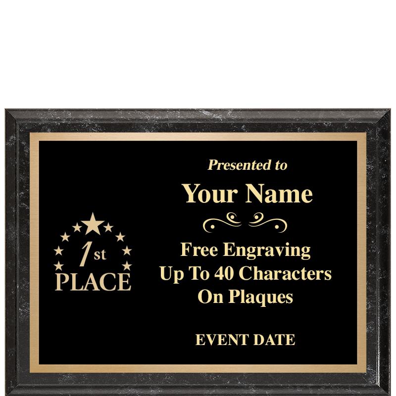 8x6 BLACK MARBLEIZED PLAQUE