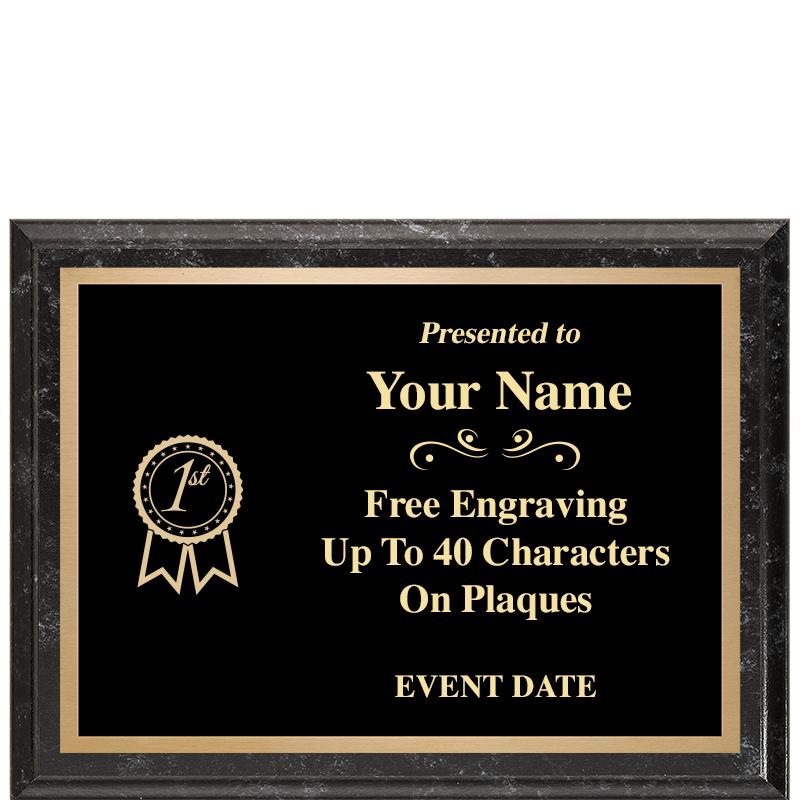 8x6 BLACK MARBLEIZED PLAQUE