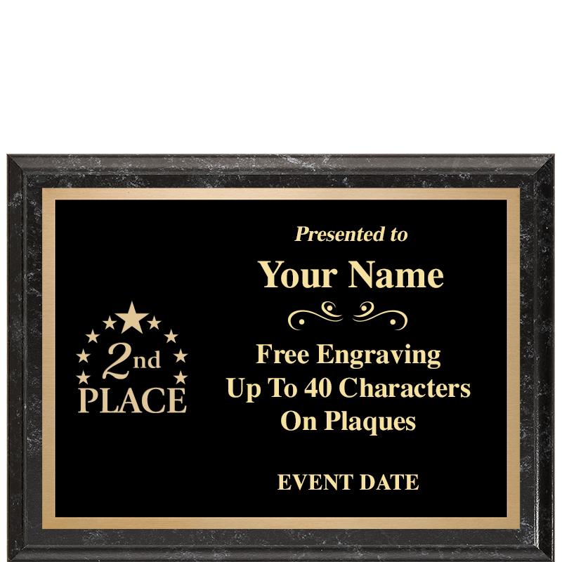 8x6 BLACK MARBLEIZED PLAQUE