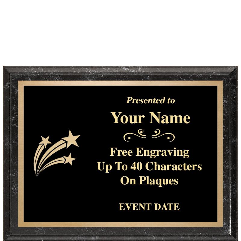 8x6 BLACK MARBLEIZED PLAQUE