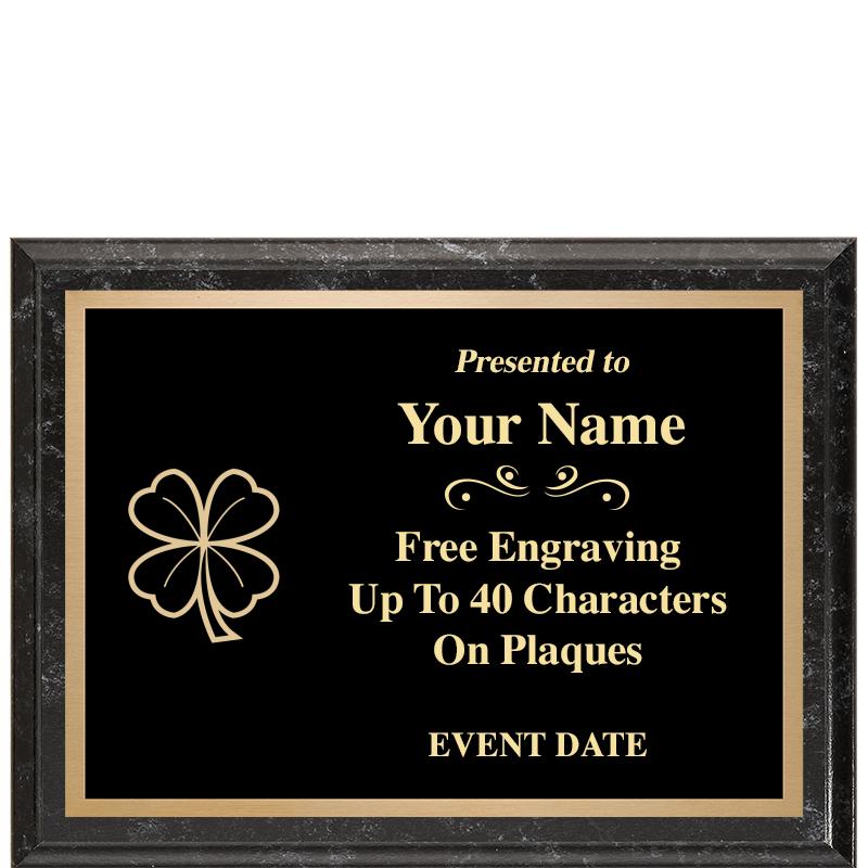 8x6 BLACK MARBLEIZED PLAQUE