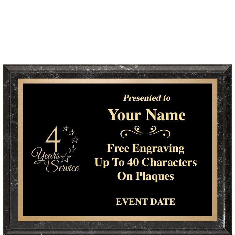 8x6 BLACK MARBLEIZED PLAQUE