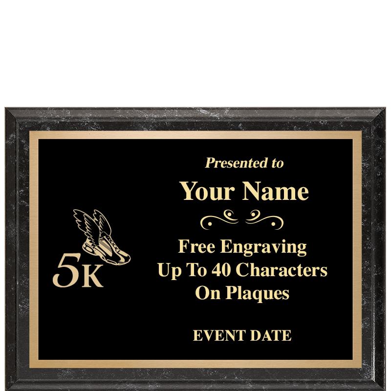 8x6 BLACK MARBLEIZED PLAQUE