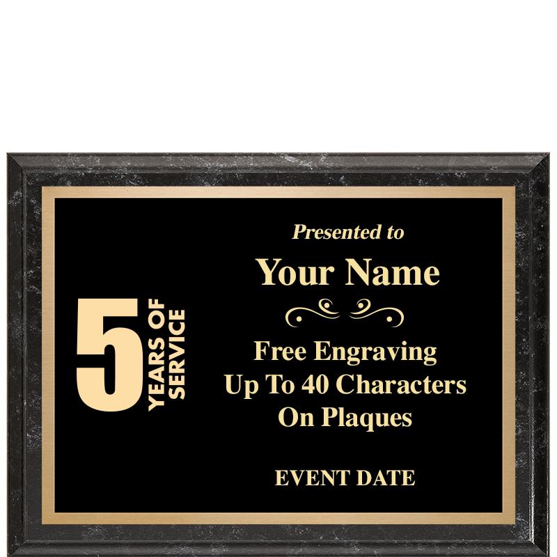 8x6 BLACK MARBLEIZED PLAQUE