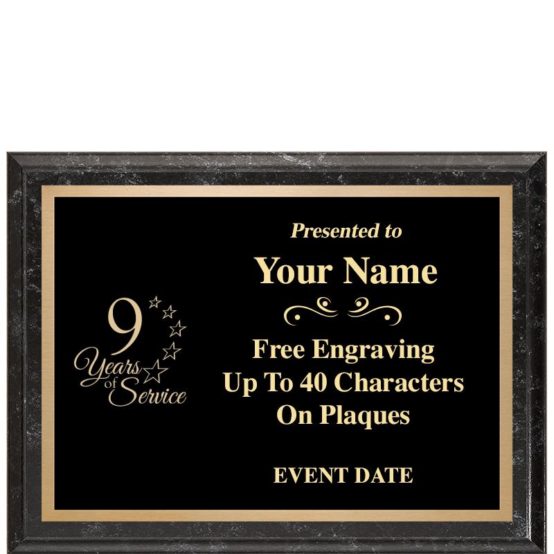 8x6 BLACK MARBLEIZED PLAQUE