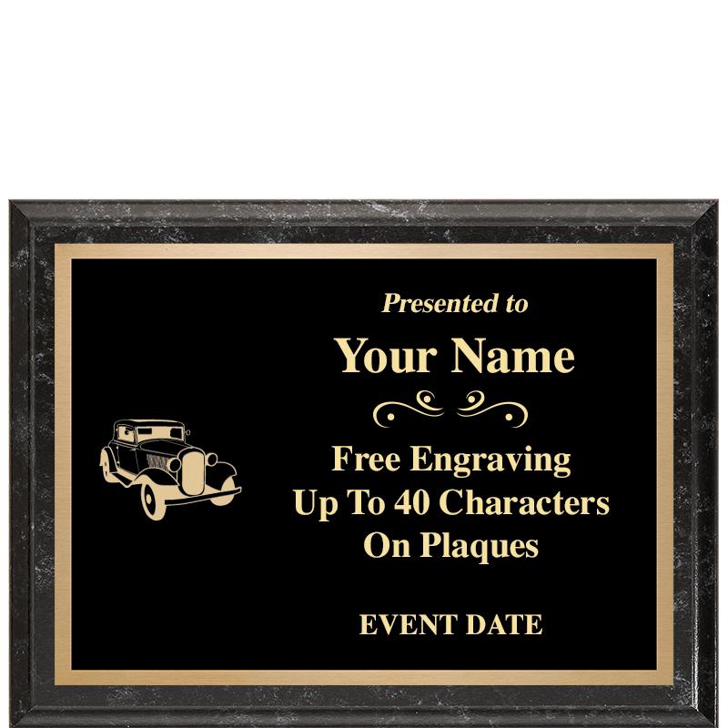 8x6 BLACK MARBLEIZED PLAQUE