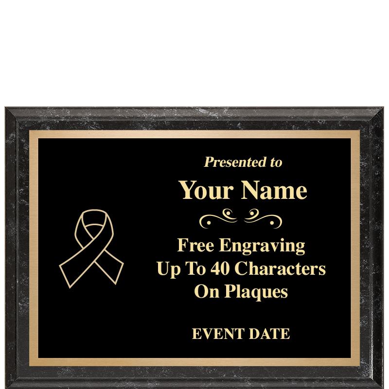 8x6 BLACK MARBLEIZED PLAQUE