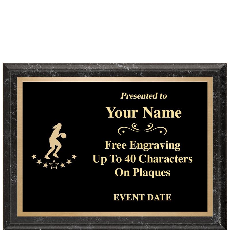 8x6 BLACK MARBLEIZED PLAQUE